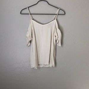 Cold Shoulder, Lightweight, Cream Top